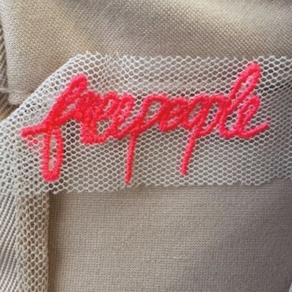 Free People Womens Nude Skyscraper Crochet Lace Trim Sleeveless Mini Dress S - Picture 6 of 11